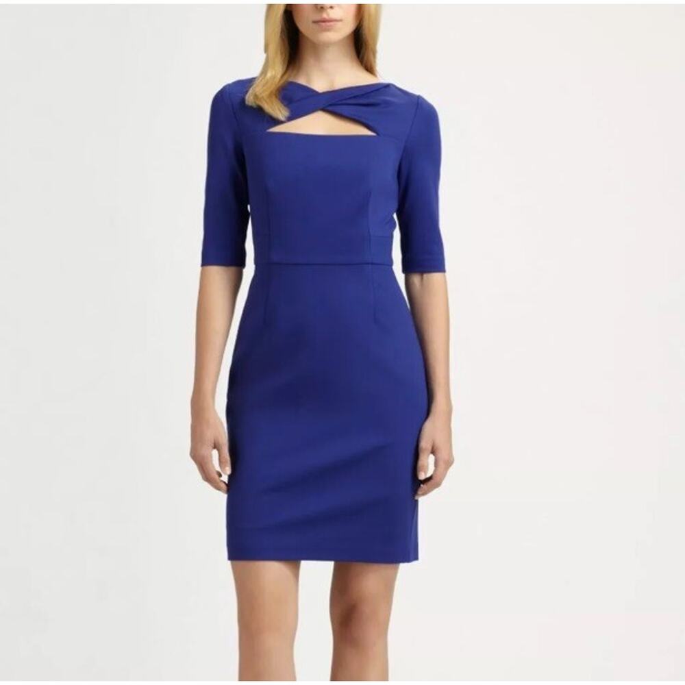 Trina Turk Romanova Blue Cutout Sheath Dress Size S